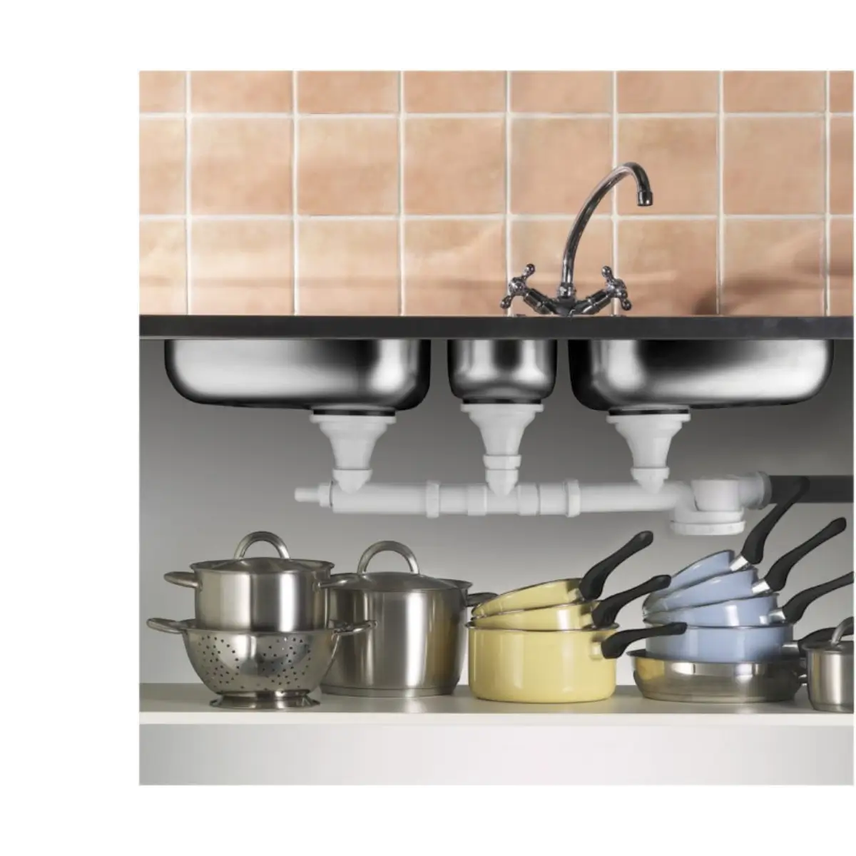 Triple bowl trap connector pack