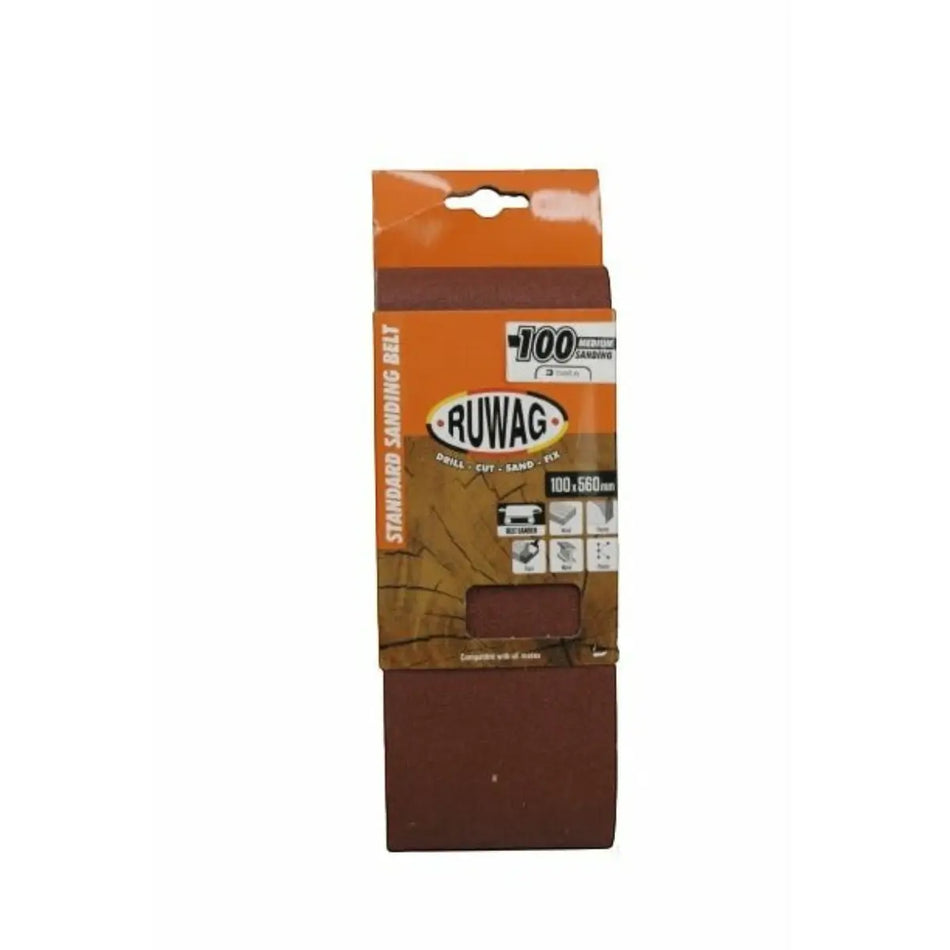 Ruwag Standard Sanding Belt 100x560mm 100 grit (3 Belts) - Al's Hardware