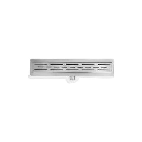 stainless steel shower drain channel with a slotted grate