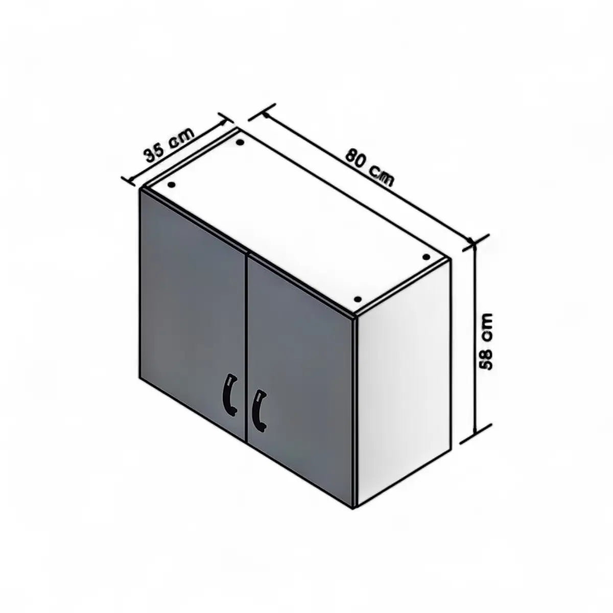 Modular Standard 800mm Wall Cabinet - 2 Door Vermont Slate