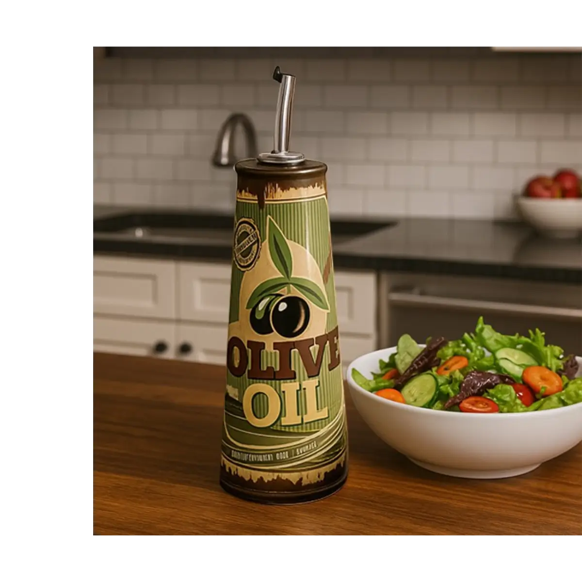 Ceramic olive oil bottle dispenser