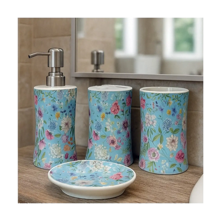 Four piece bathroom accessory set