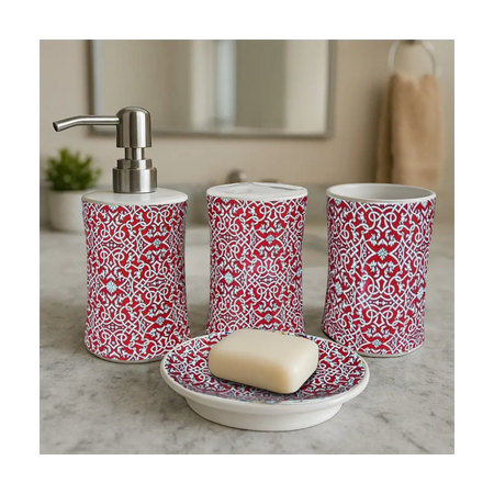Four piece bathroom accessory set