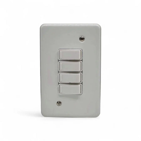 Lesco Switch 4 Lever 1Way 100X50Mm Steel Sabs Light Switches