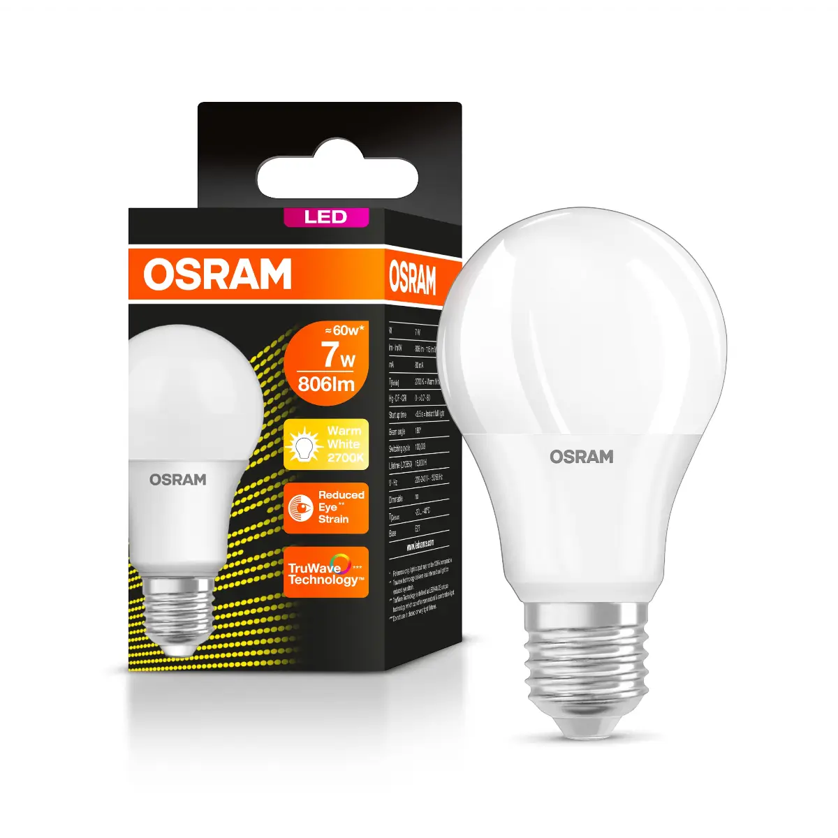 LED bulb warm white E27