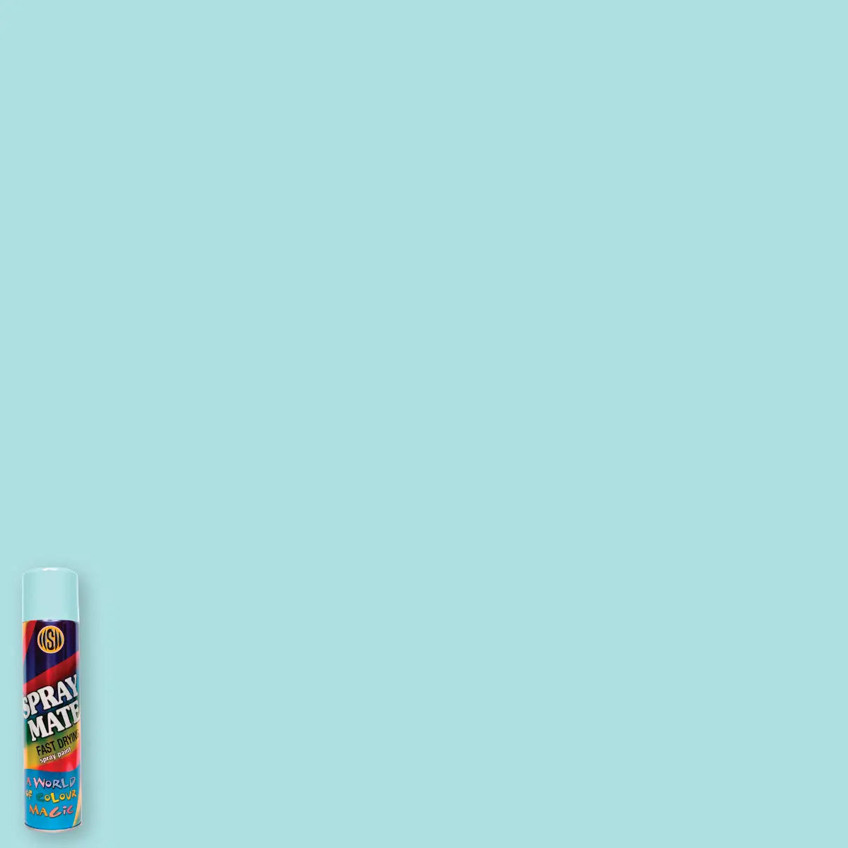 Sky blue spray paint can