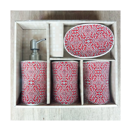 Four piece bathroom accessory set