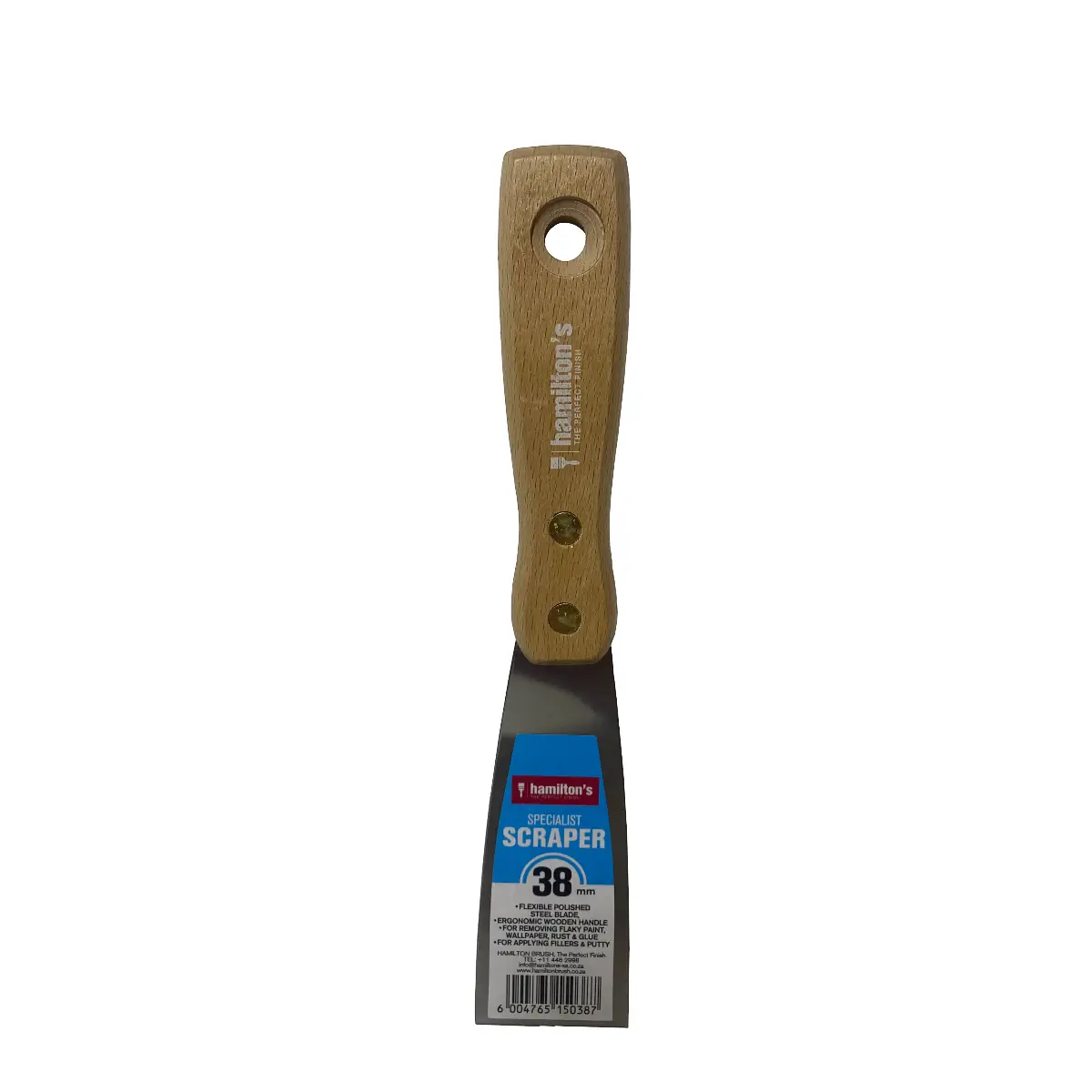 Wood handle paint scraper