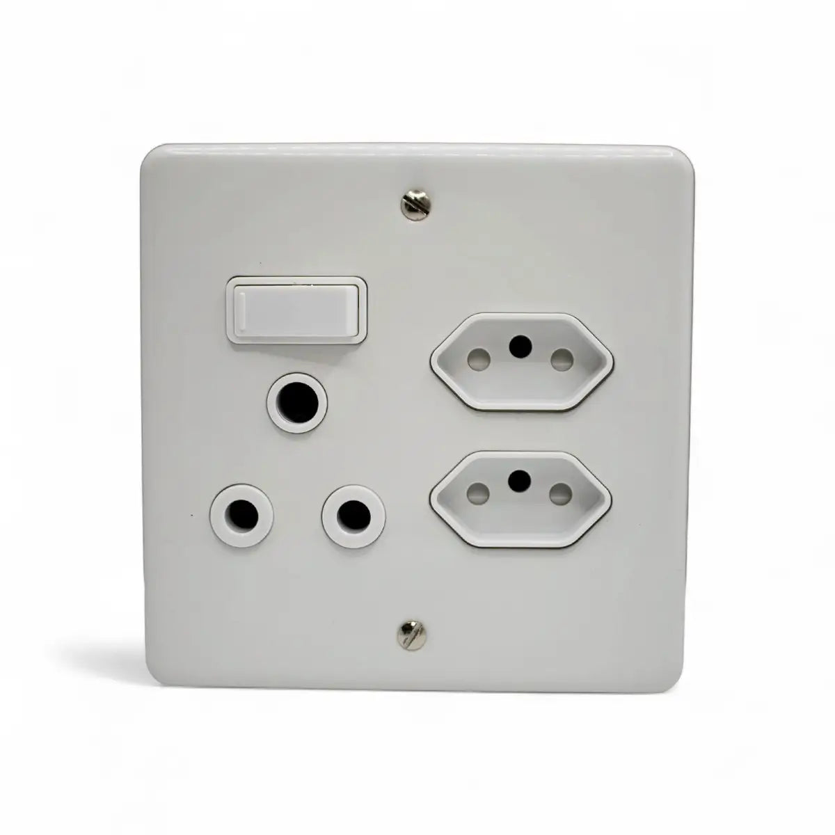 Lesco Switch Socket 100X100Mm 16A/2Iec Mono White Switch Socket