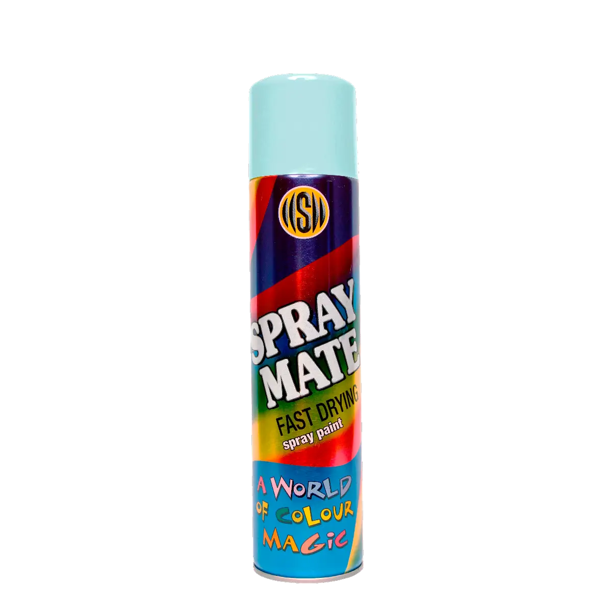Sky blue spray paint can