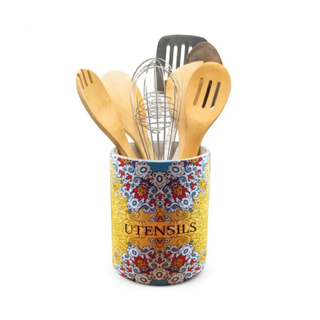 Ceramic countertop utensil crock