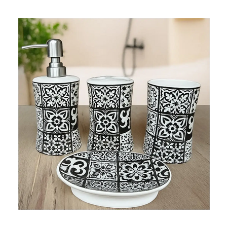 Four piece bathroom accessory set