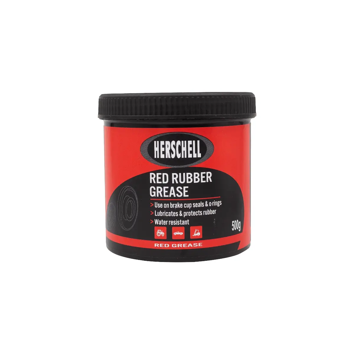 Red rubber grease tub 500g