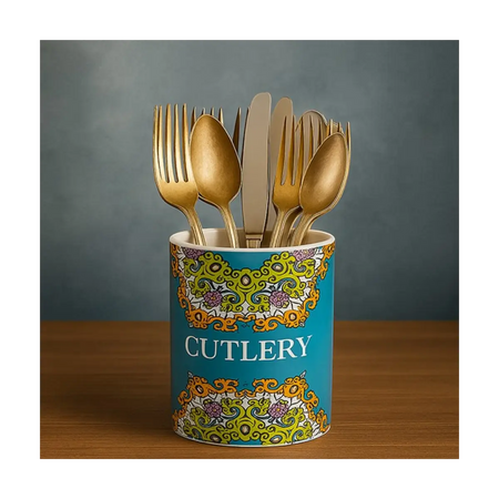 Wooden kitchen cutlery holder