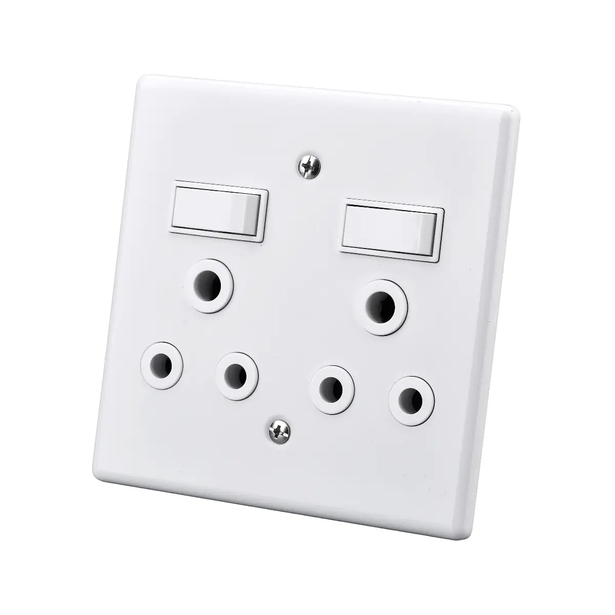 Steel double switch socket combo