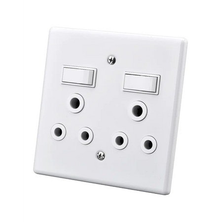 Steel double switch socket combo