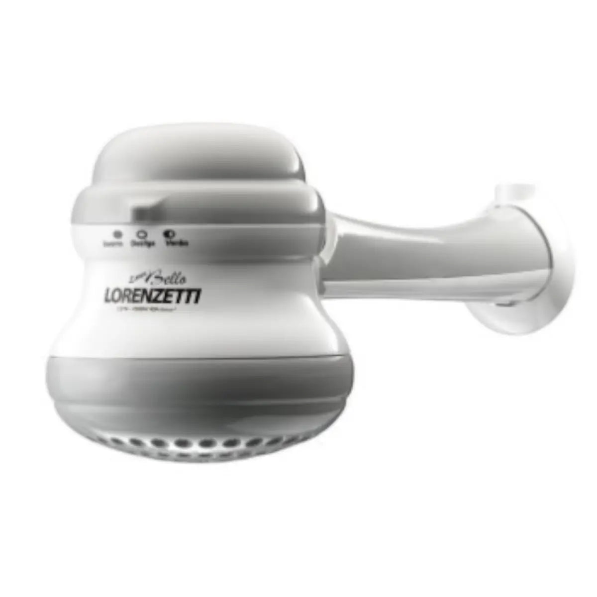 White electric shower with arm