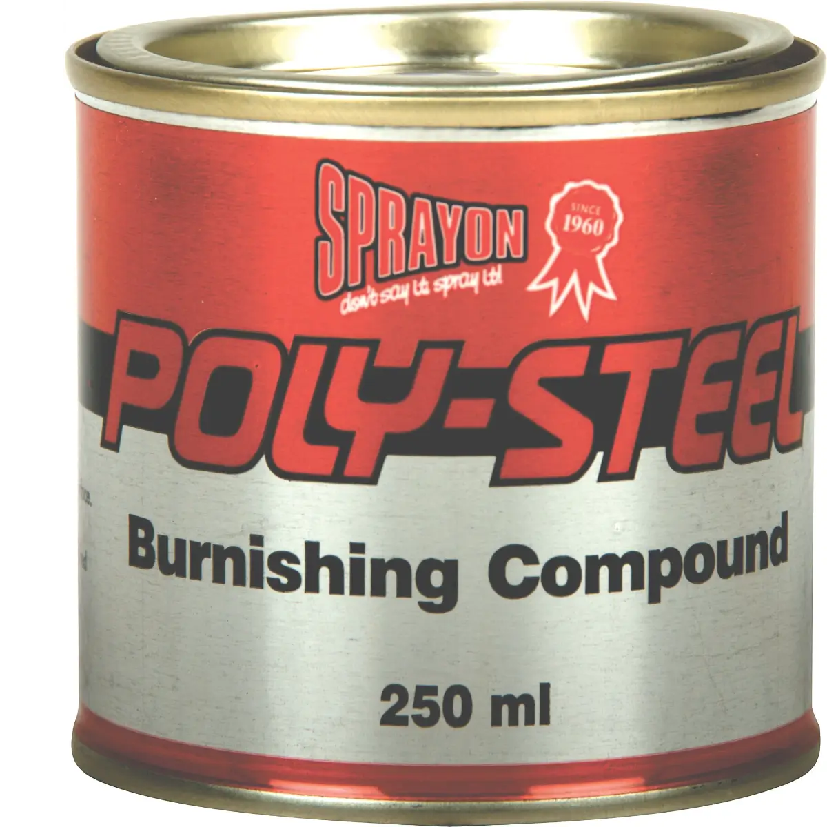 Poly steel burnishing compound