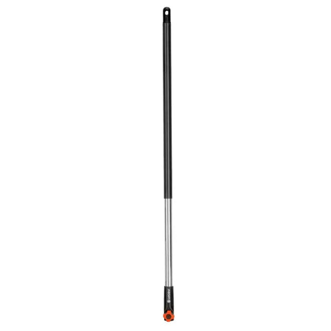 Gardena telescopic handle for hand tools with black upper shaft, silver lower section and orange adjustment knob