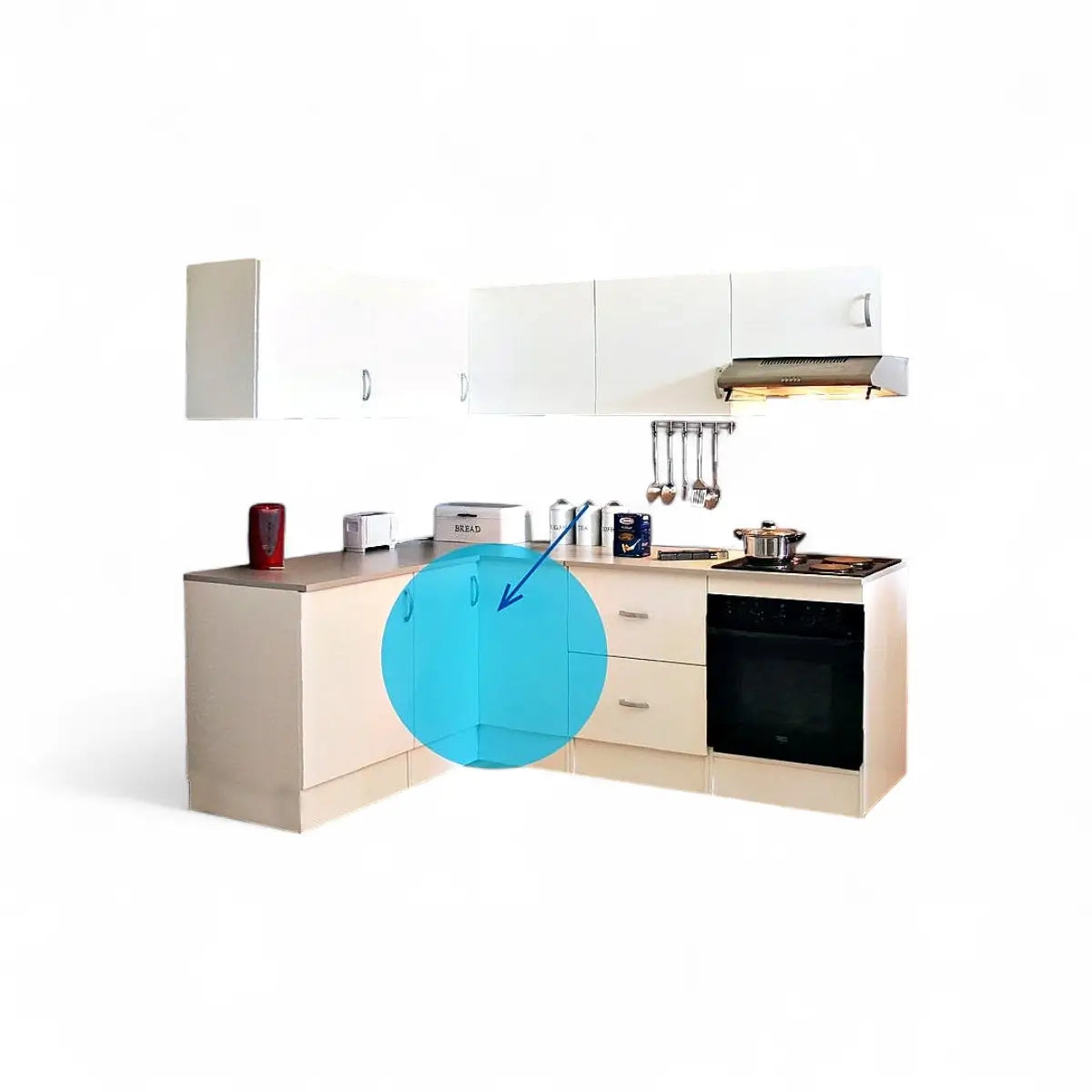 Modular Corner Floor Unit 1000mm - White