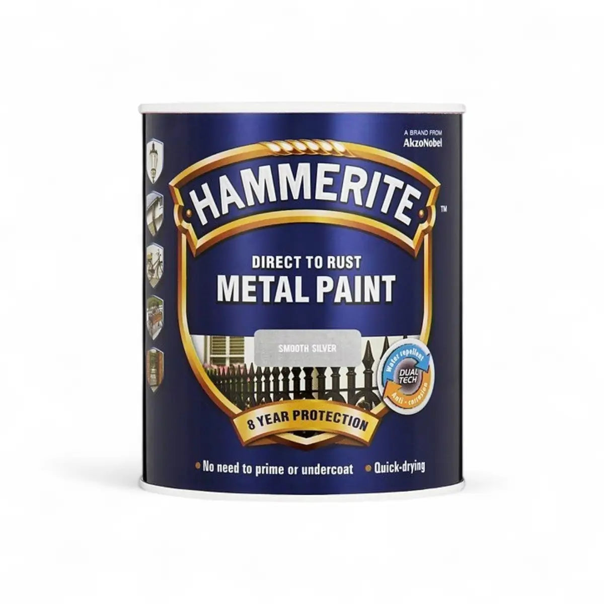 Hammerite Dtr Sb Smooth Silver 1L Paint