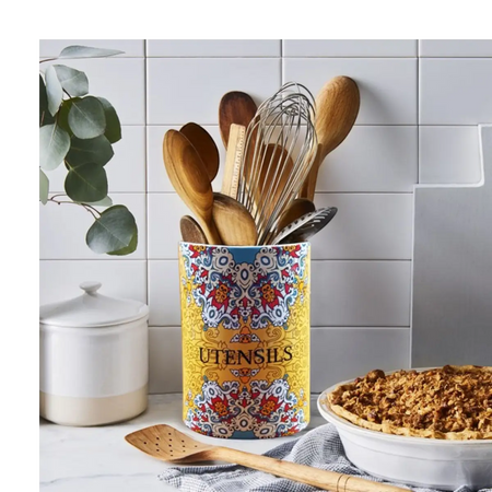 Ceramic utensil crock holder