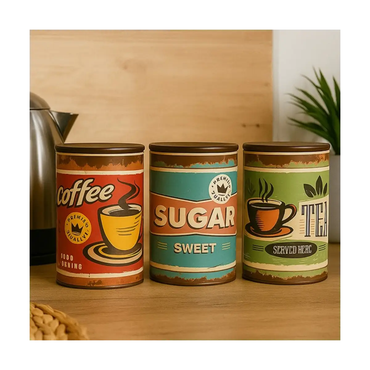 Ceramic kitchen canister set