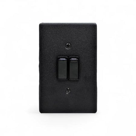 Lesco 100X50Mm 2 Lever Switch Matt Black Switch Socket