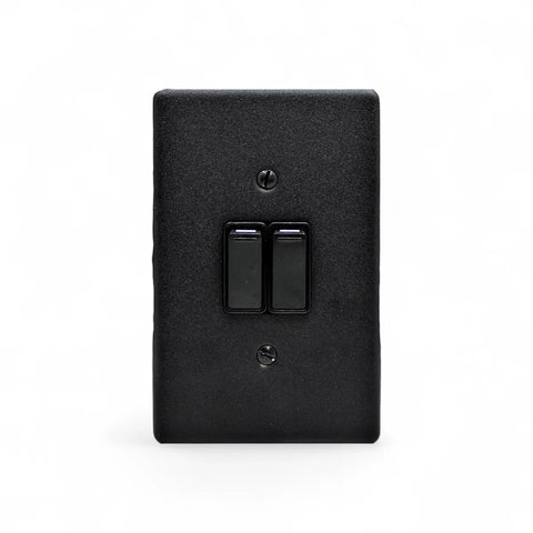 Lesco 100X50Mm 2 Lever Switch Matt Black Switch Socket