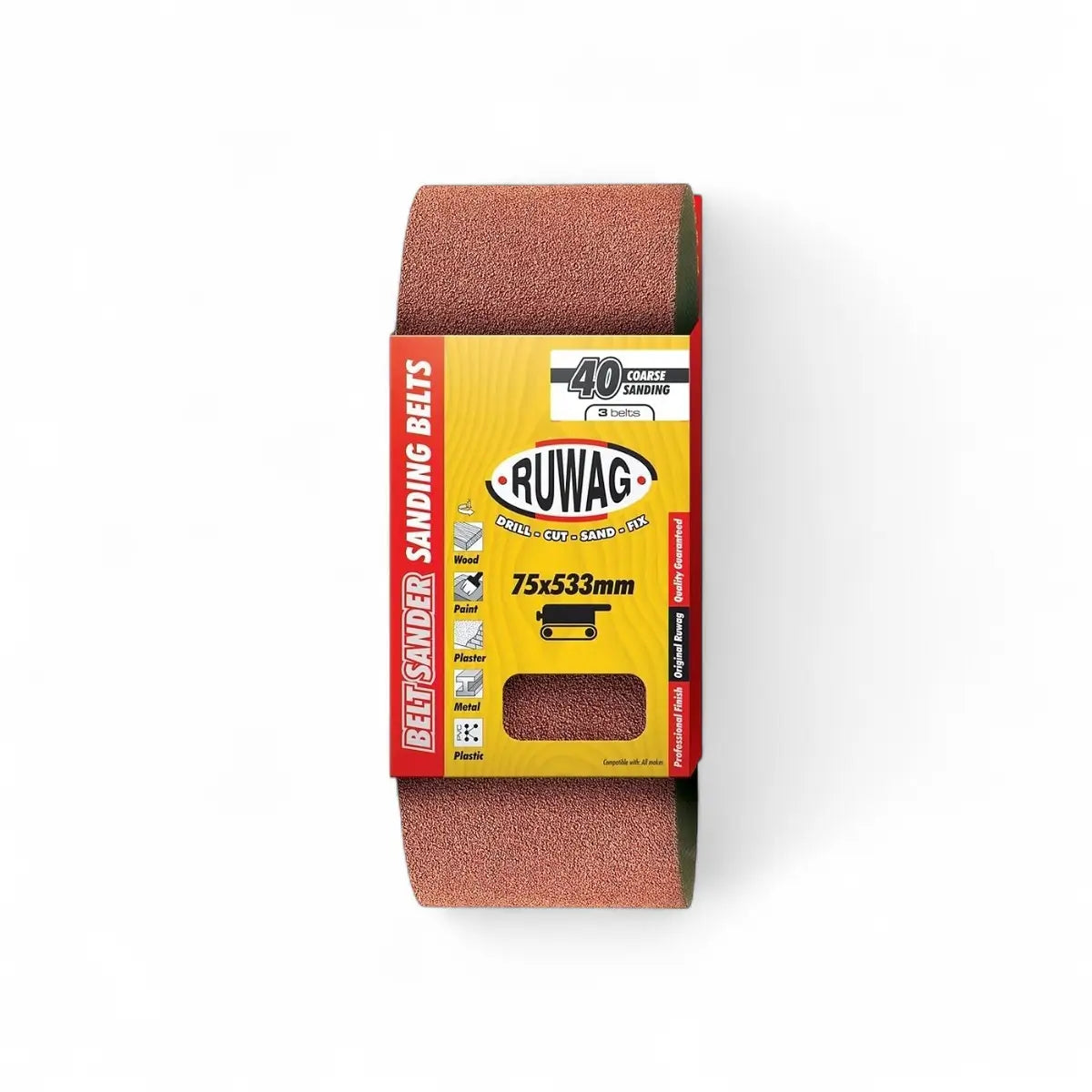 Abrasive 3-Pack Sanding Belt 75 x 610mm