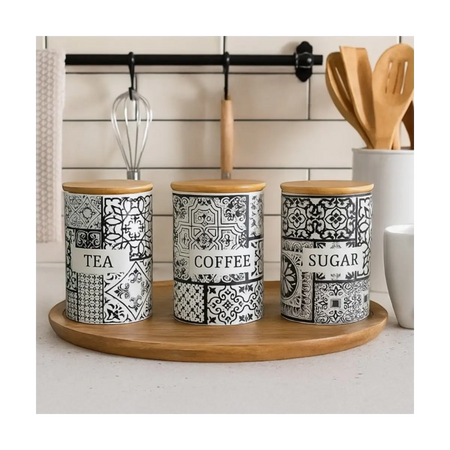 Ceramic kitchen canister set