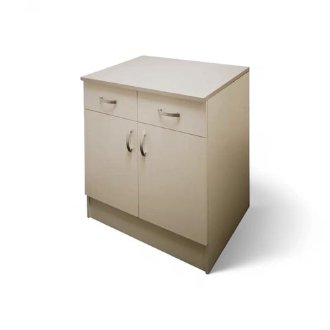 Modular Standard 800mm Base Cabinet - 2 Drawer 2 Door White