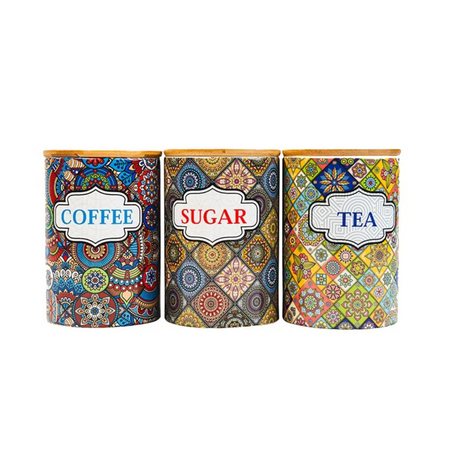 Ceramic kitchen canister set