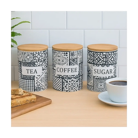 Ceramic kitchen canister set