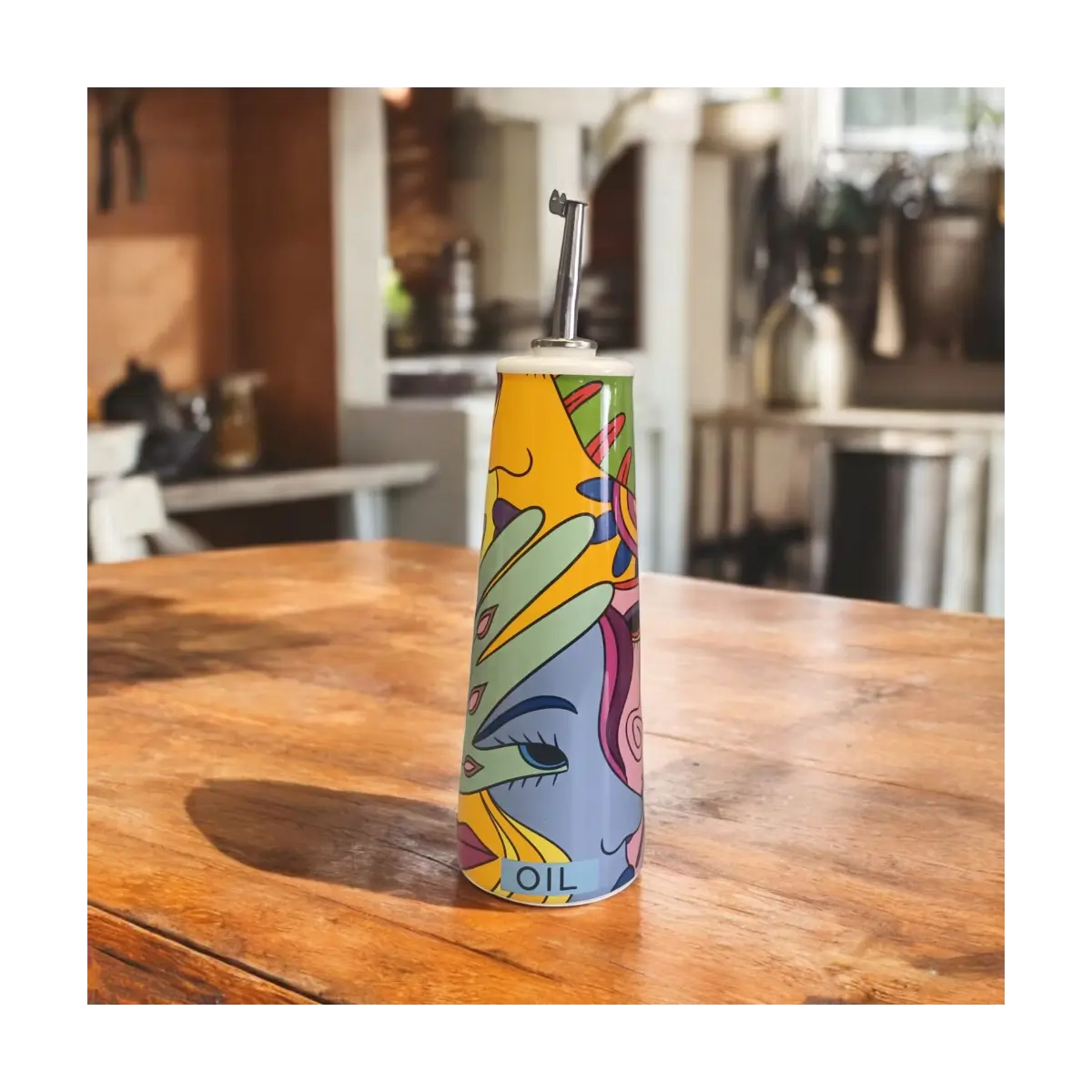 Ceramic oil dispenser bottle
