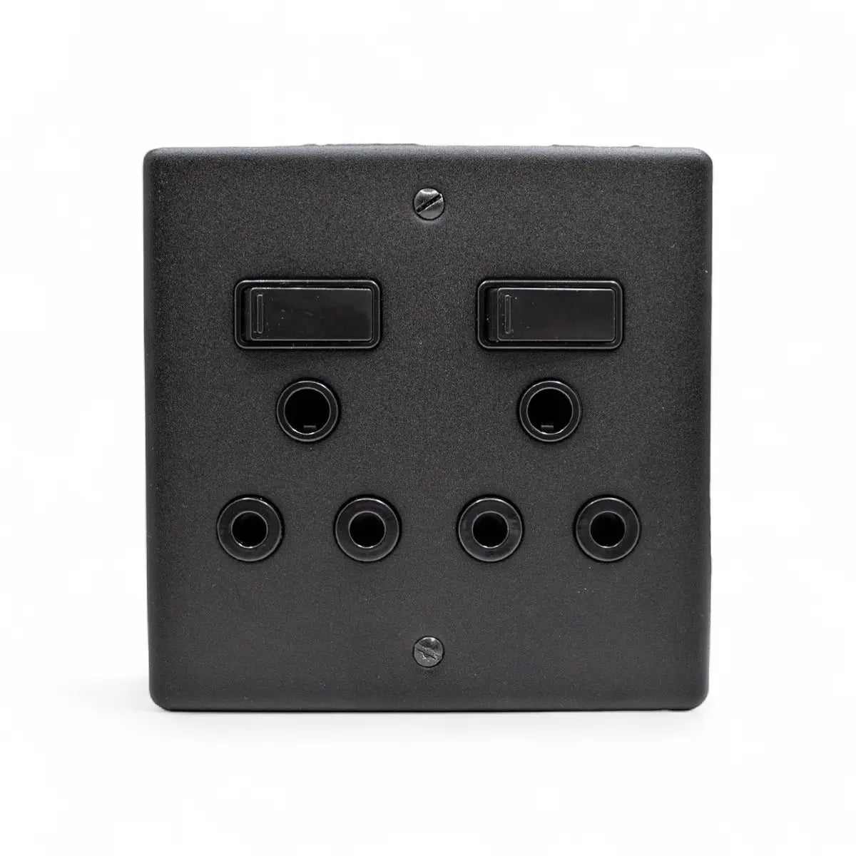 Lesco 100X100Mm Dbl Socket Matt Black Switch Socket