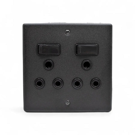 Lesco 100X100Mm Dbl Socket Matt Black Switch Socket