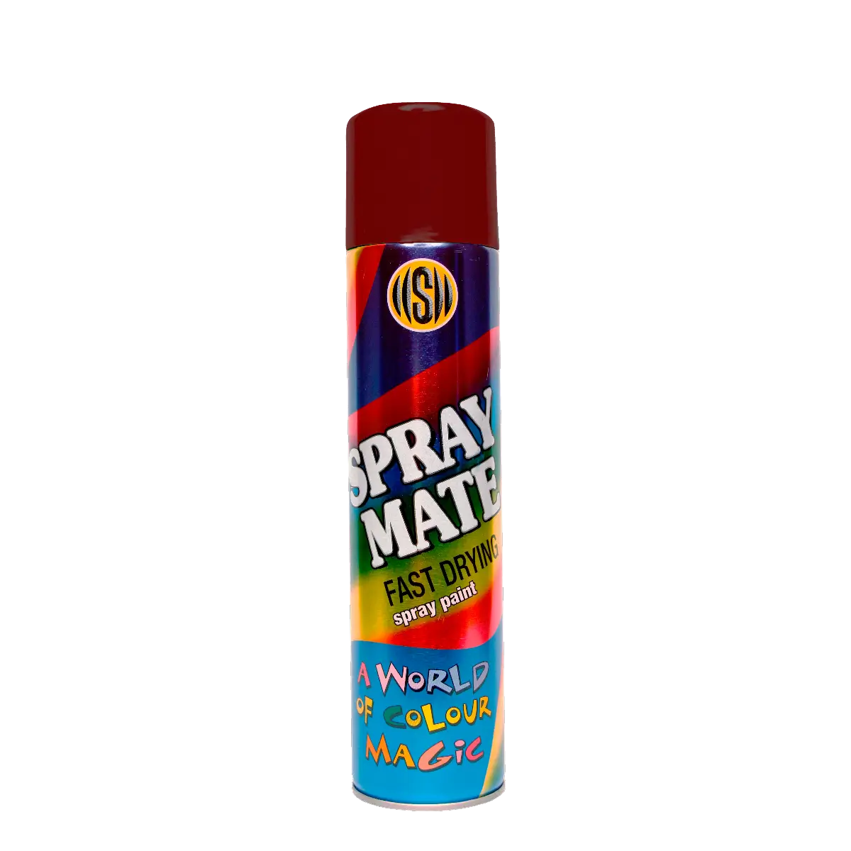 Maroon spray paint can