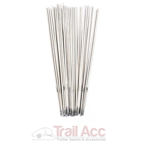 group of silver solder rods standing upright on a white background with a faint Trail Acc watermark