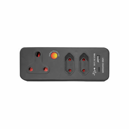 Single socket surge protector USB