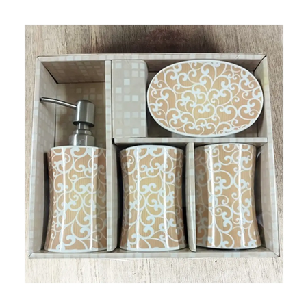 Four piece bathroom accessory set