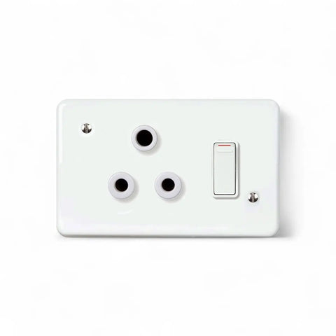 Lesco 100X50Mm Horizontal Sgl Socket Steel White Socket