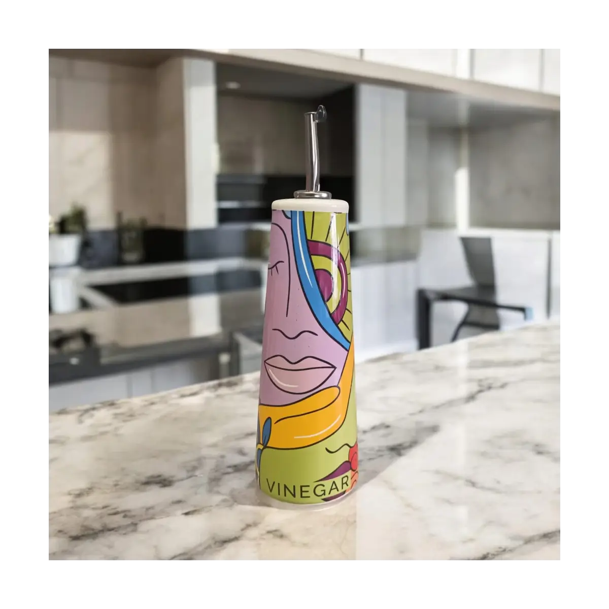 Ceramic vinegar dispenser bottle
