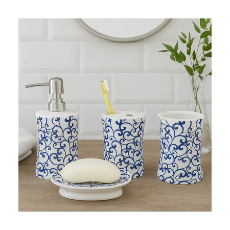 Four piece bathroom accessory set