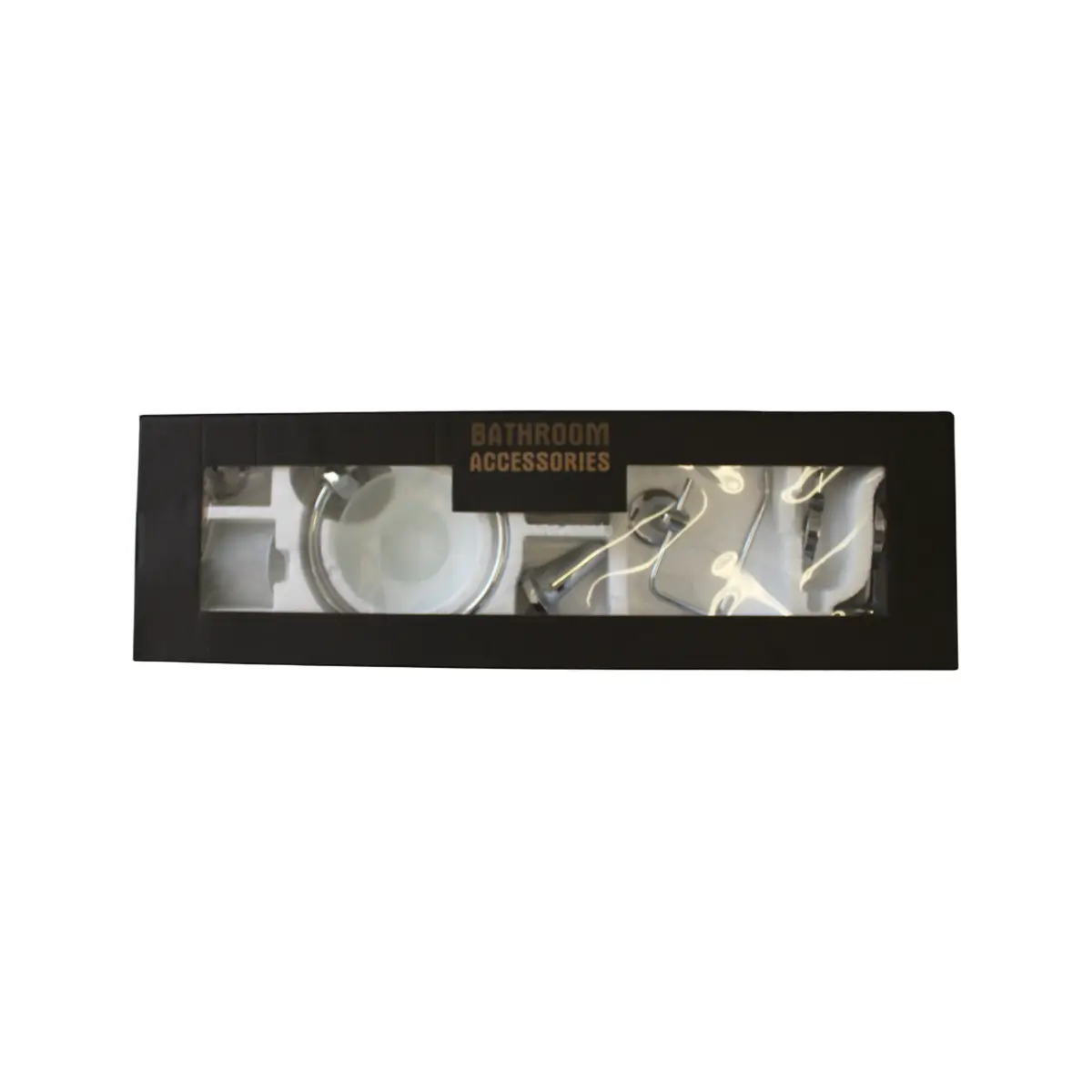 Six piece bathroom accessories set