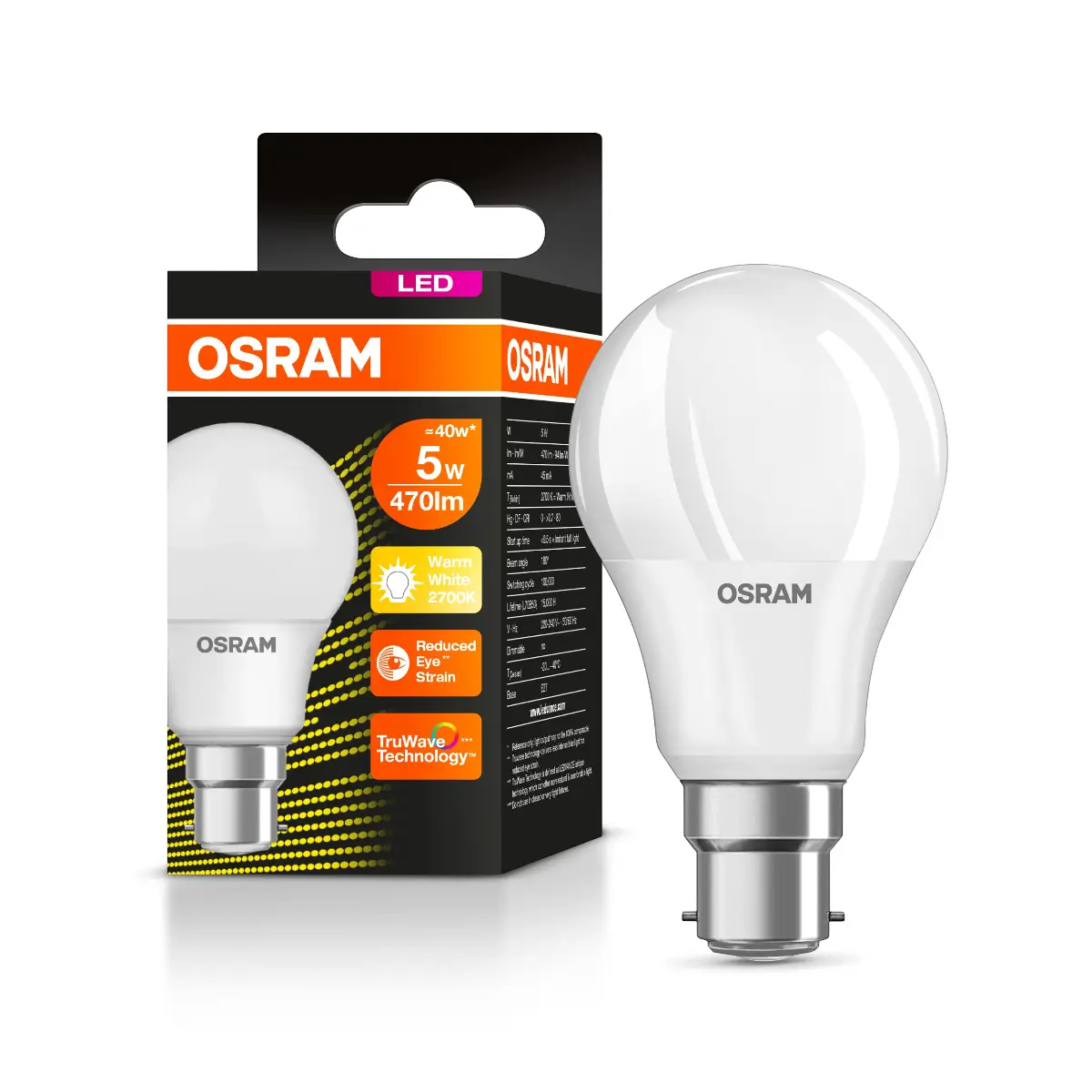 Led bulb warm white B22D