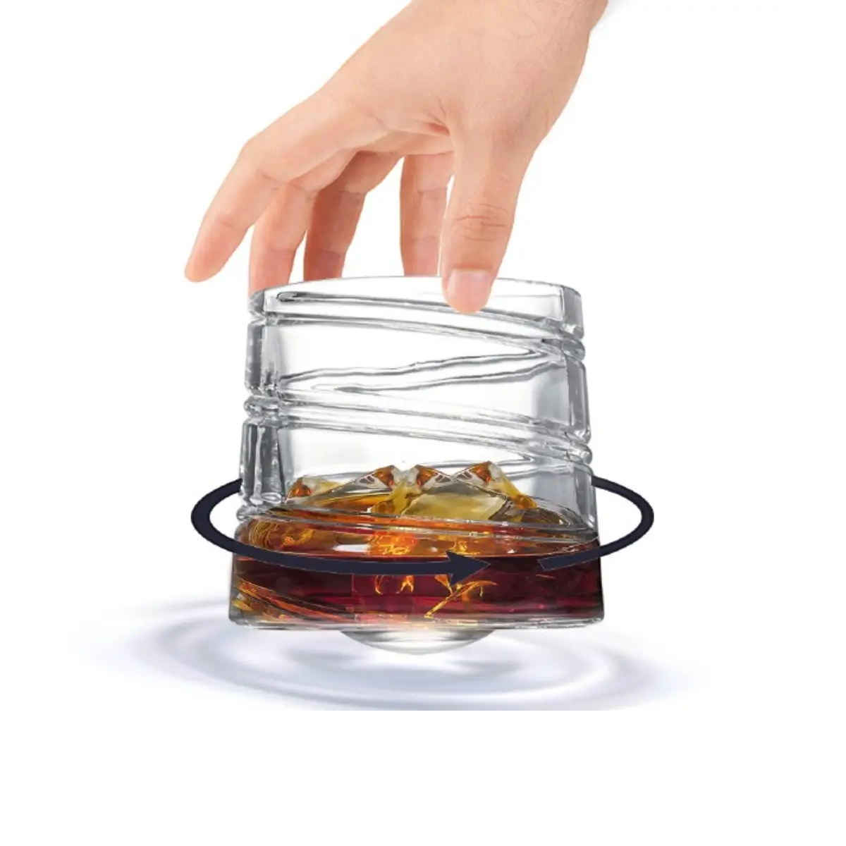 Spinning whiskey glasses set