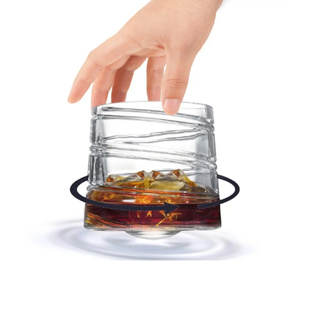 Spinning whiskey glasses set