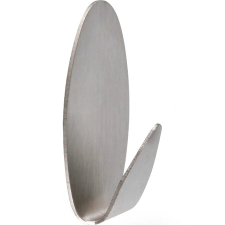 Self-Adhesive Stick-On Stainless Steel Oval Hook - Small (3-Pack)