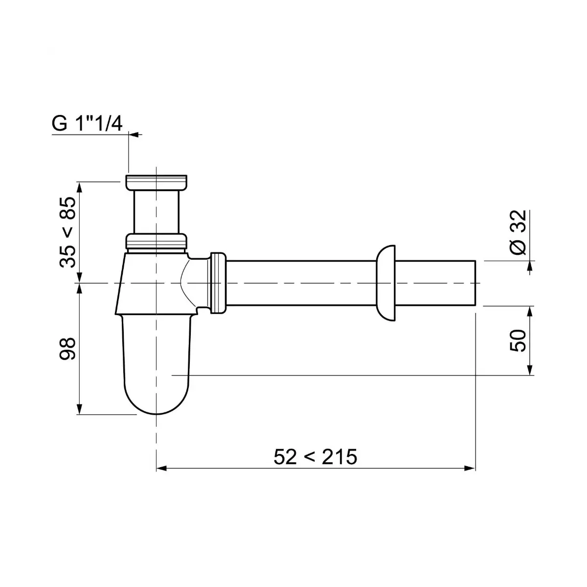 Chrome plated bottle trap